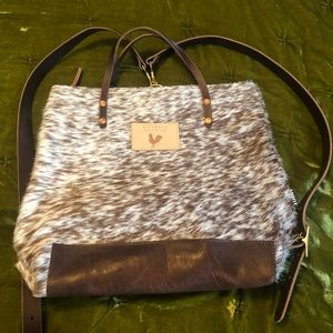 Meanwhile Back on the Farm hair on hide backpack